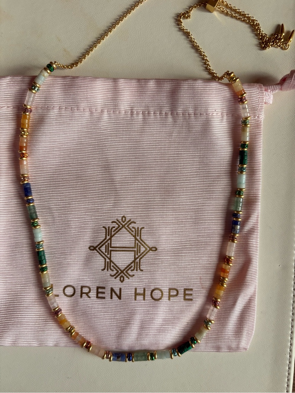 NWOT Lauren Hope Rhodes Adjustable Slider  Semi Precious Stones  Necklace